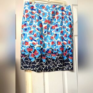 Ann Taylor Blue and Coral Skirt